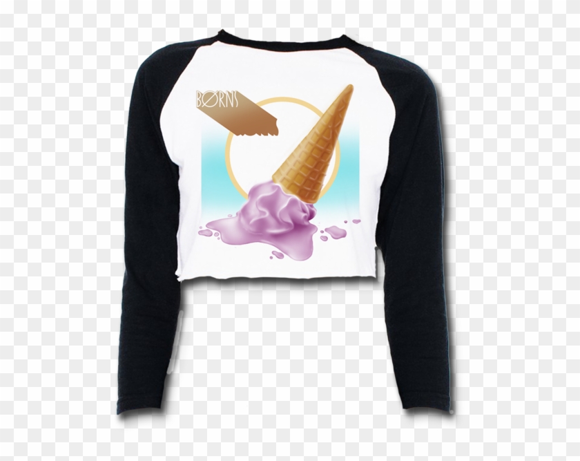 Melt Cropped Baseball T-shirt - Ice Cream Cone Clipart #5901574