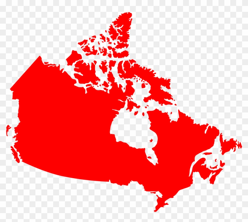 Canada Map Red Silhouette - Map Of Canada Clipart