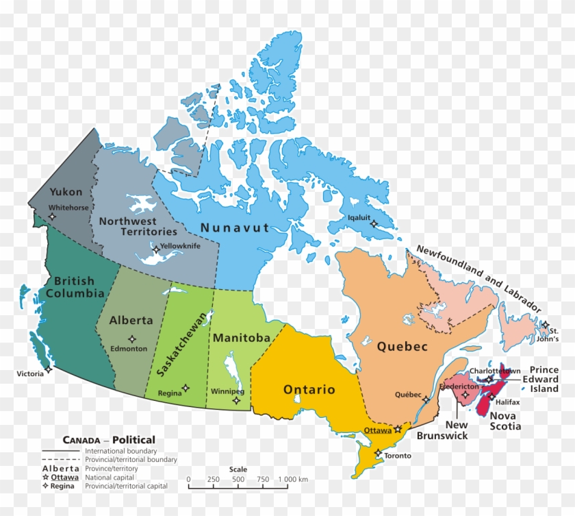 Map Canada Political 2 - Map Of Canada Kids Clipart