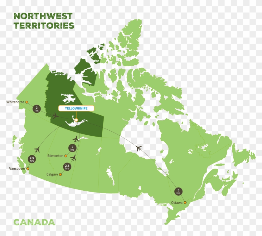Map Of Canada With Flight Plan Routes To Get To The - Map Of Canada Icon Clipart