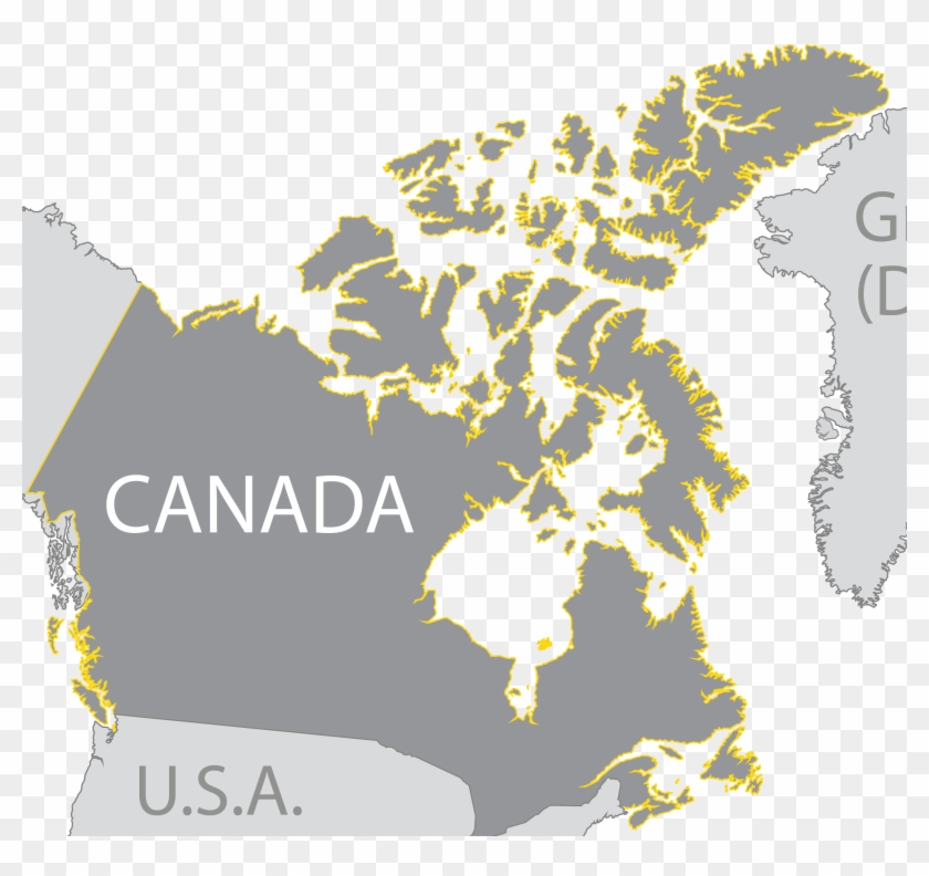 Canada Map - Three Countries Make Up North America Clipart