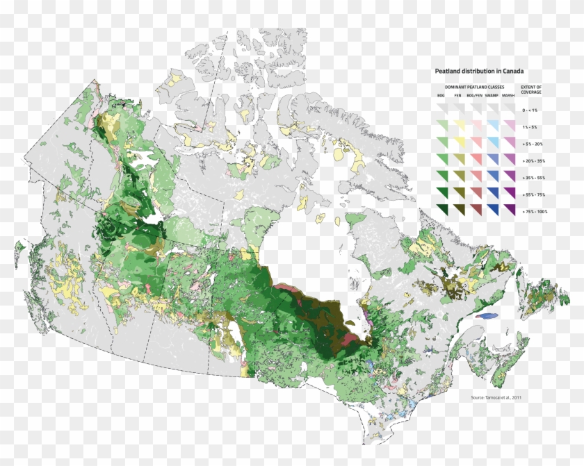 Peatland Distribution In Canada's Provinces And Territories - Terrace Bc On Map Clipart #5902698