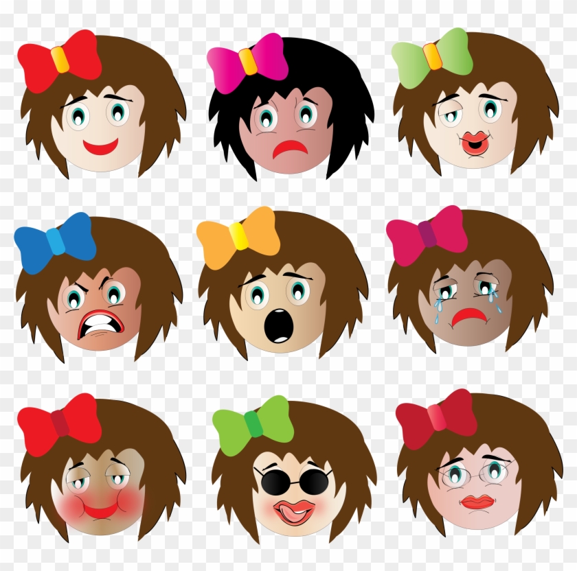 This Free Icons Png Design Of Female Emtional Faces - Animasi Gambar Ekspresi Wajah Clipart