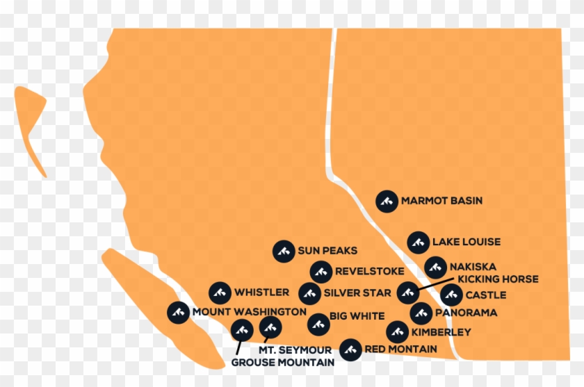 Map Of Destinations In Canada - Graphic Design Clipart #5903107