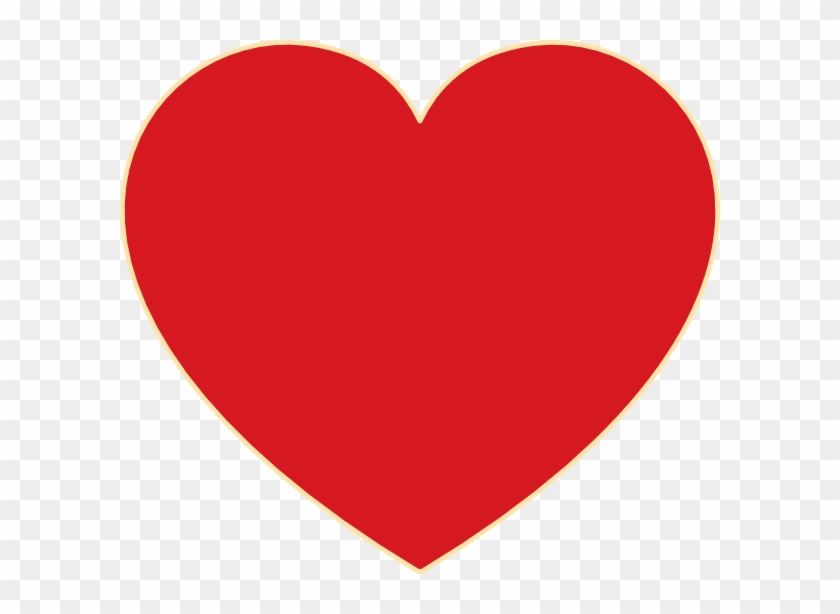 Red Heart With Ochre Outline Clip Art - Love Heart - Png Download #5903480
