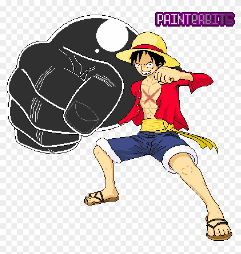 Monkey D - Pixel Art One Piece Clipart #5903994
