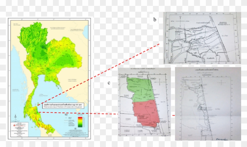 Wind Map Of Thailand At 90 Meters Above The Ground - Atlas Clipart