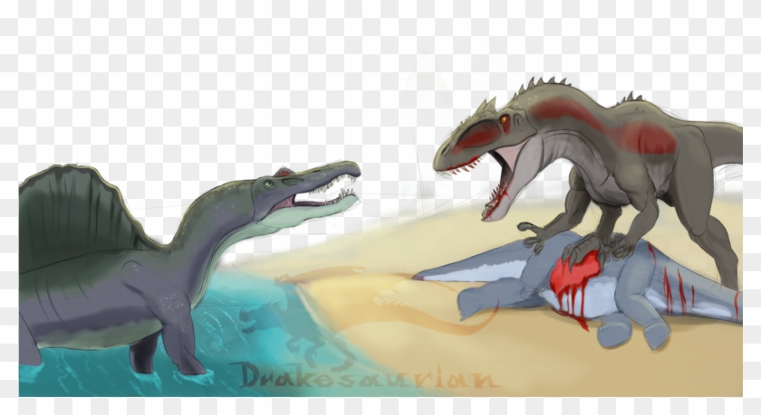 When Hunting Prey A Predator Never Roars, Never Does - Carcharodontosaurus Vs Spinosaurus Clipart #5904532