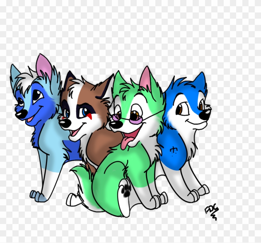 Anime Wolf Pups Playing - Cartoon Clipart #5904690