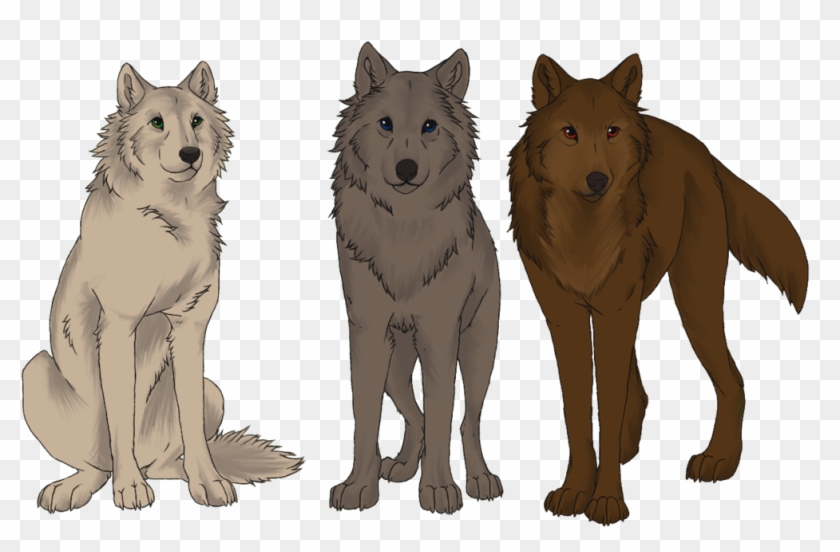 Anime Three Wolves Clipart #5904876