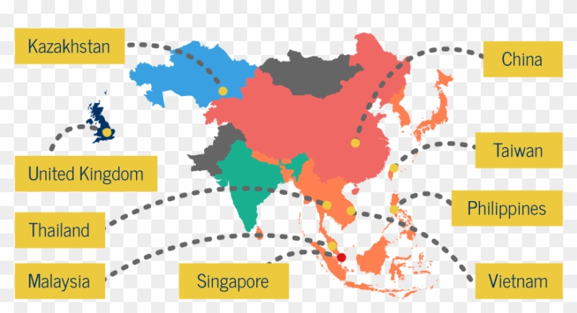 Headquartered In Singapore, Veev Has Subsidiaries In - South East Asia Map Icon Clipart