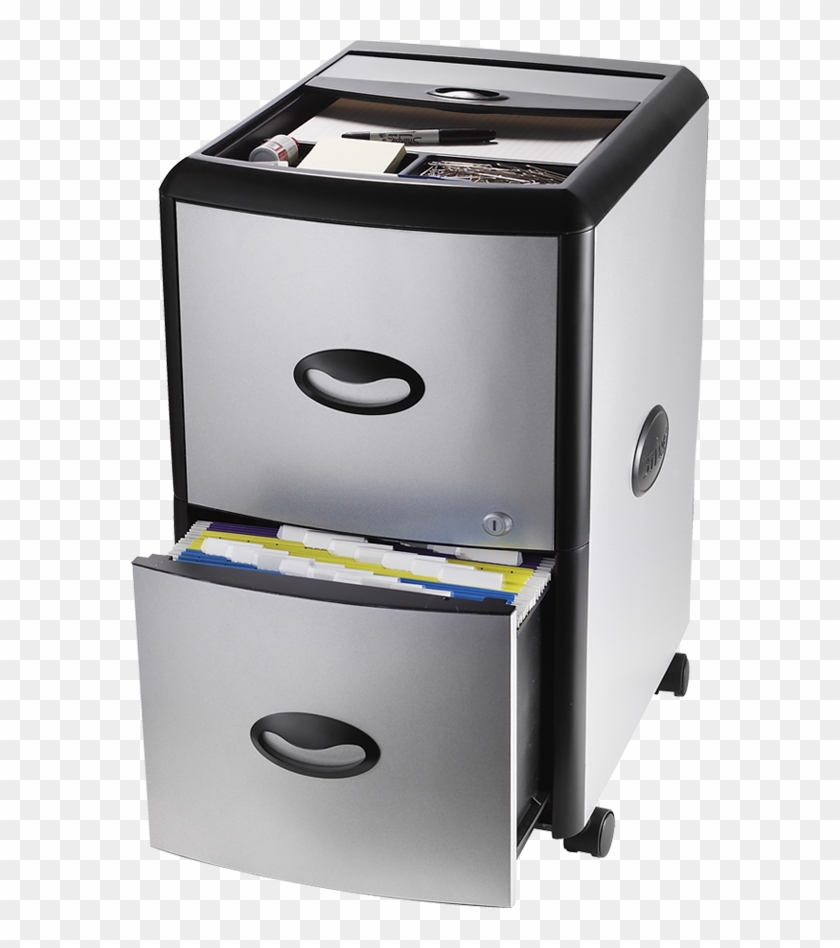 Deluxe File Cabinet With Lock, Metal Accent Panels, - Filing Cabinet Clipart