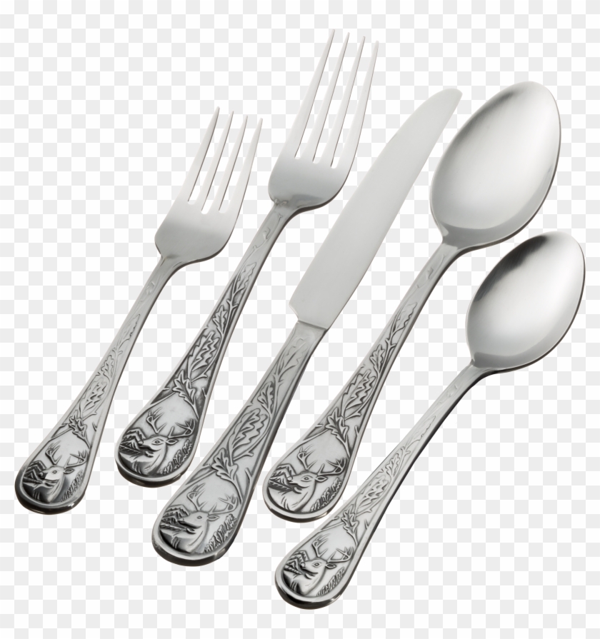 Bass Pro Shops® Outdoor-themed 20 Piece Flatware Collection - Spoon Clipart #5907510