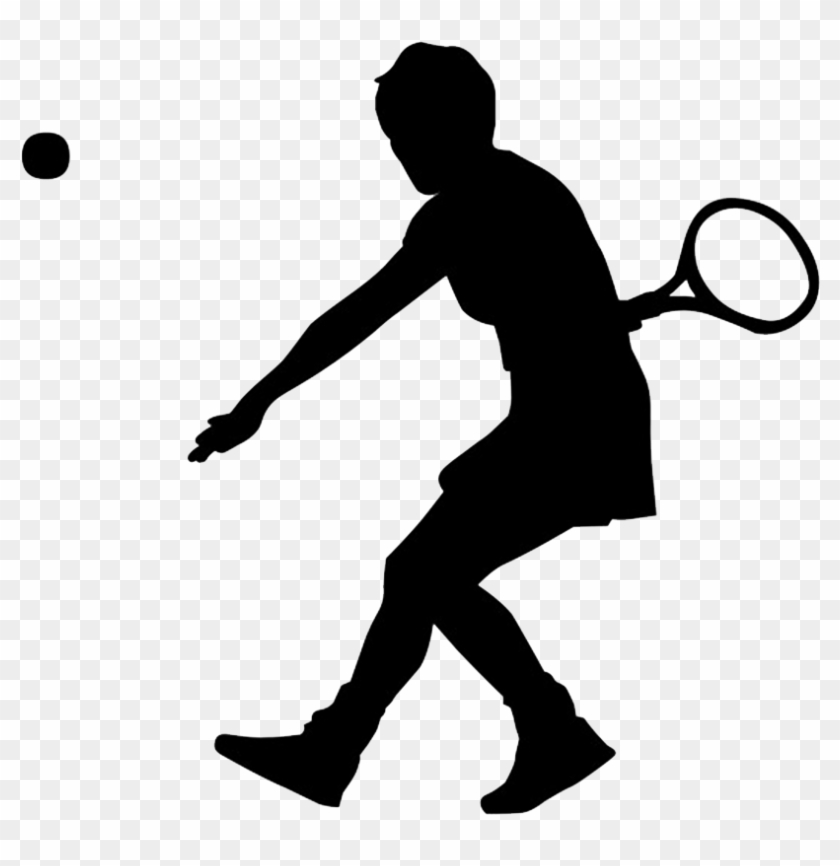 Sport Clipart Recreation Center - Tennis Black And White - Png Download #5908048