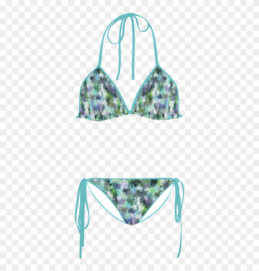 Green Paint Splatter Custom Bikini Swimsuit - Skeleton Bikini Clipart #5909333