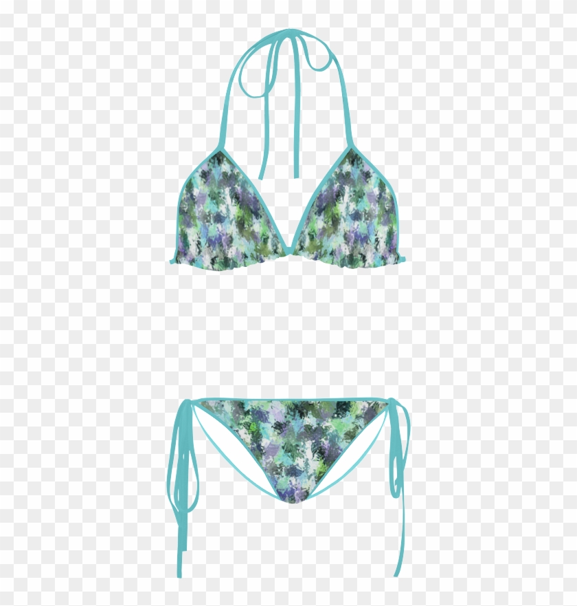 Green Paint Splatter Custom Bikini Swimsuit - Skeleton Bikini Clipart