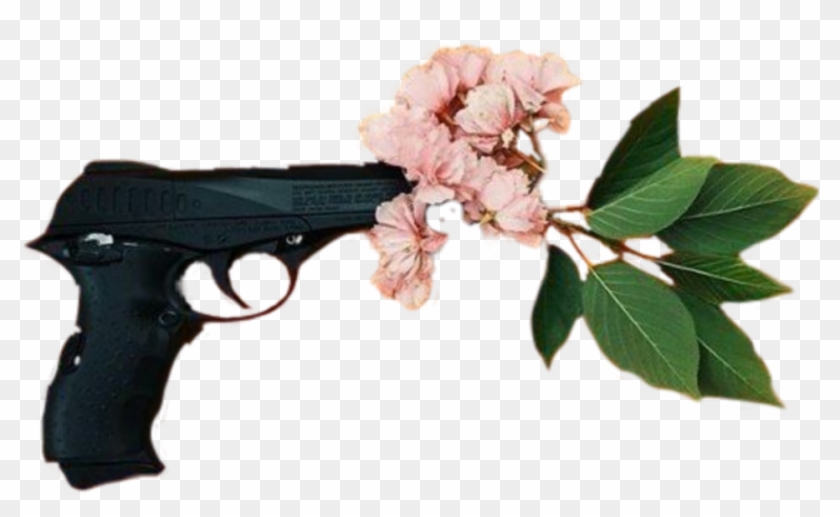 Gun Flower Aesthetic Tumblr Sticker By Raven - Gun Tumblr Aesthetic Clipart