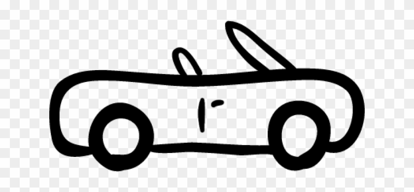 Drawn Car Outline - Line Art Clipart