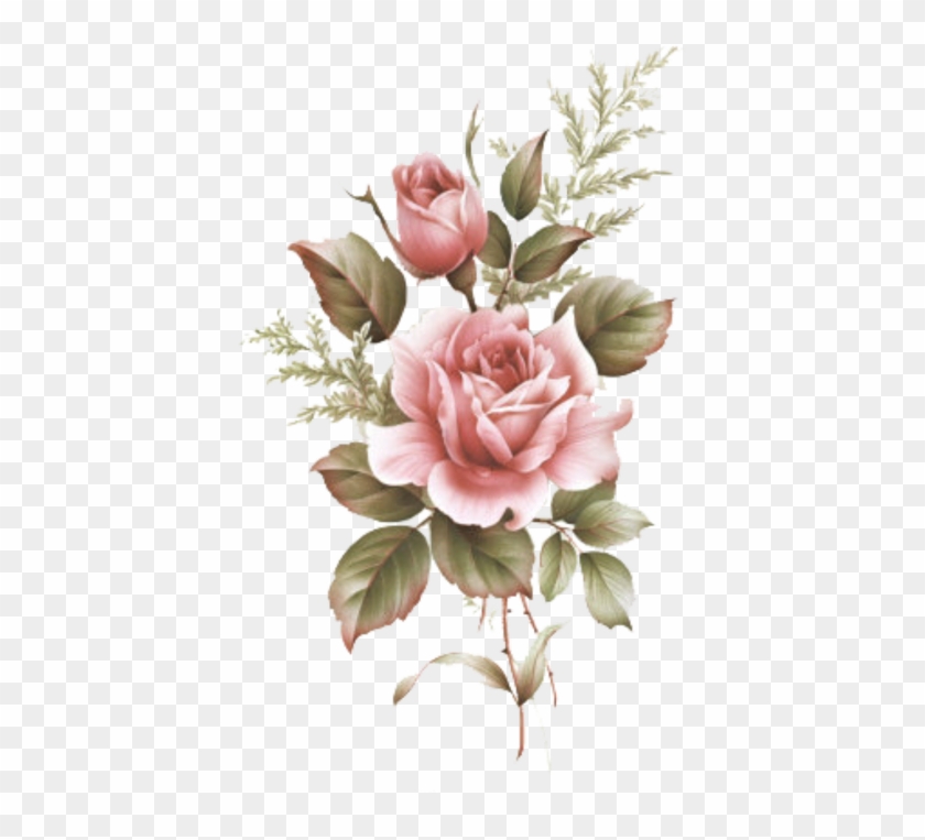 Stickers Transparent Floral - Rose And Rose Bud Tattoos Clipart
