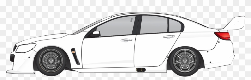 Supercar Drawing Outline - White Frs Side View Clipart