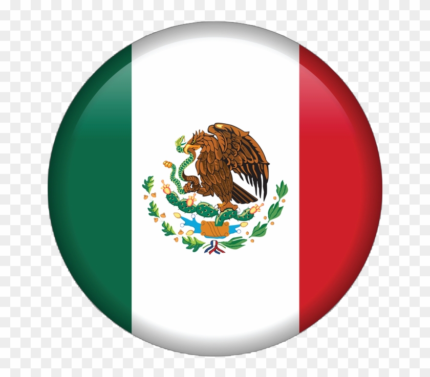 Reasons To Move Out Of Mexico - Mexico Flag Button Png Clipart #5912293