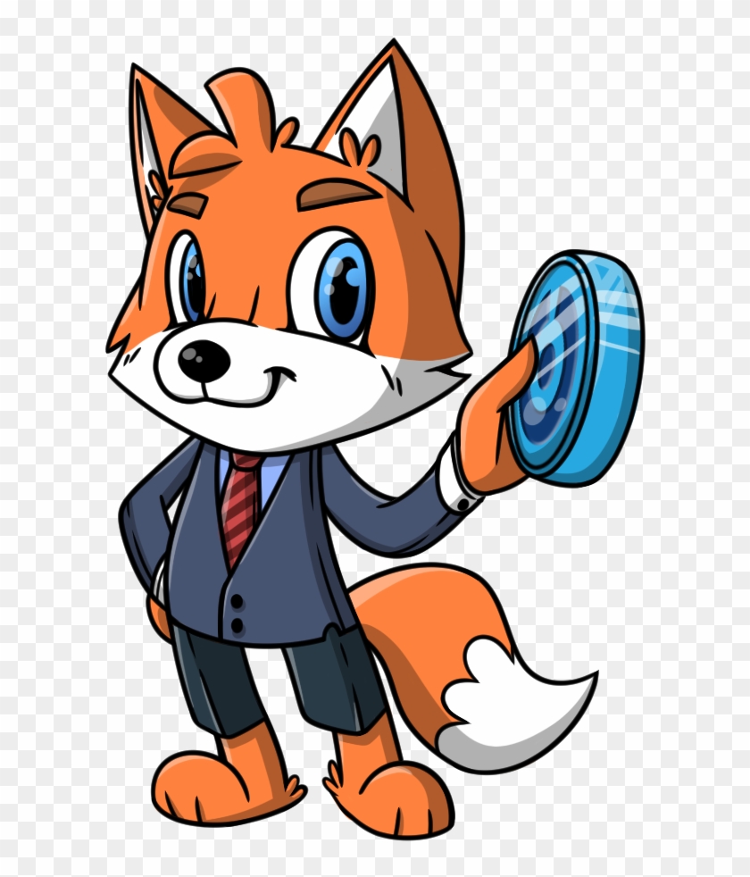 Blox = Blockchain Fox - Cartoon Clipart