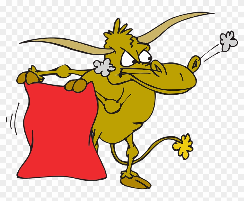 What Are Mascots - Bull And Red Cloth Clipart