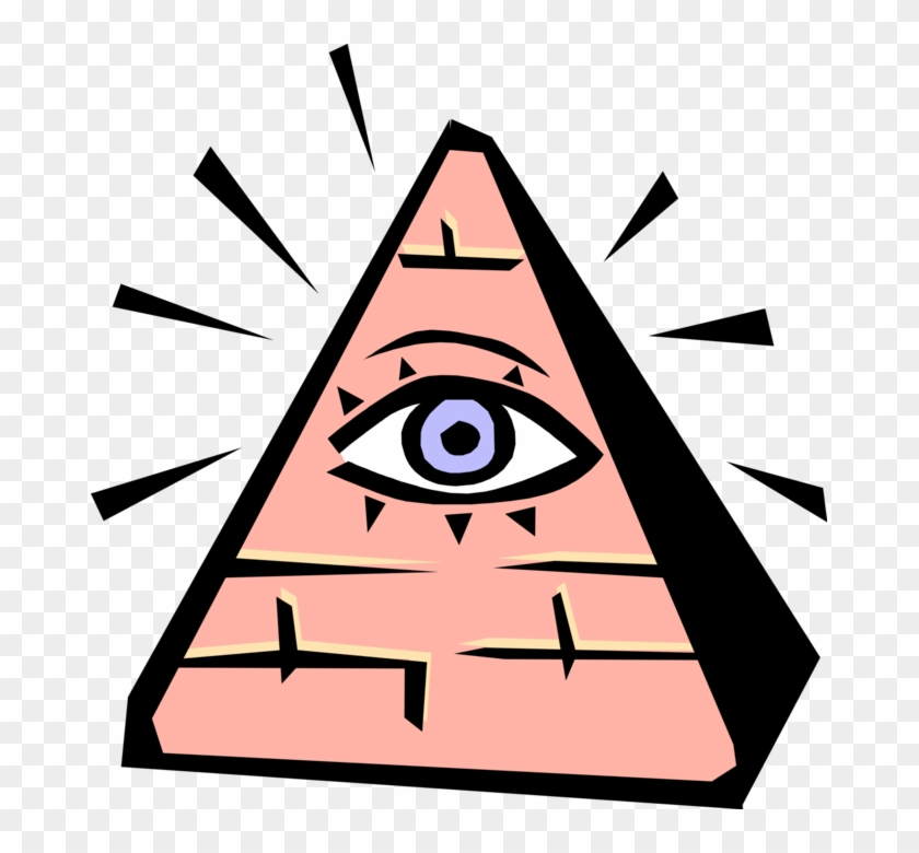 Vector Illustration Of Eye Of Providence All Seeing - Negative Number Gif Clipart