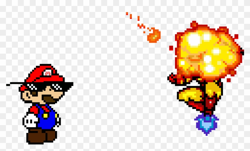 Mario Chucks A Fireball - Mario Pixel Clipart