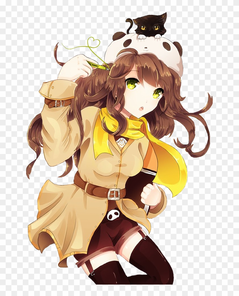 Render Panda Girl And Cat By Modokimokona D591drj Fille Manga Cheveux Brun Clipart 5917426 Pikpng