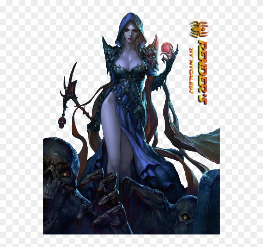 Necromancer Woman Fantasy Art Clipart #5917896