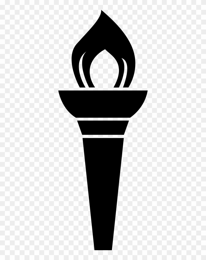 Torch With Fire Flame On Top Of The Tool Comments - Moldes De Antorcha Olimpica Clipart