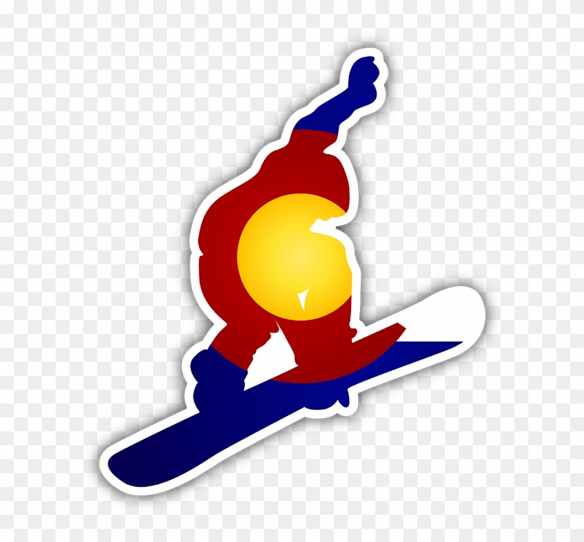 Colorado Snowboarder Bumper Sticker Clipart