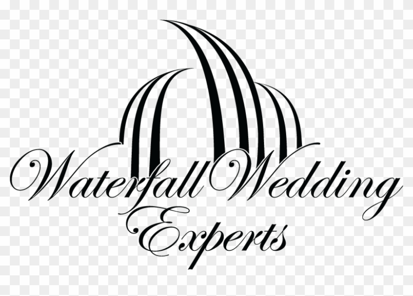 Waterfall Wedding Logo Black - Backyard Waterfall Wedding Clipart