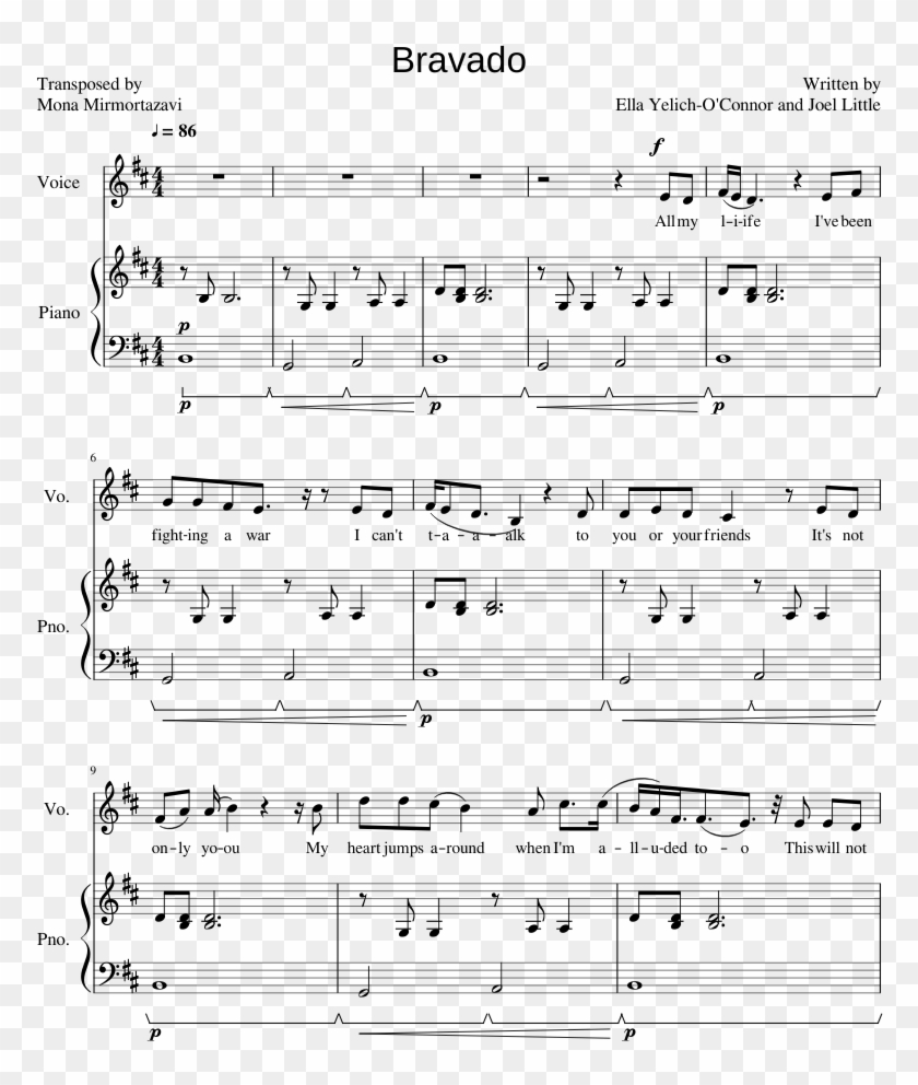 Bravado - Lorde - Shape Of You Spartito Clipart #5918698