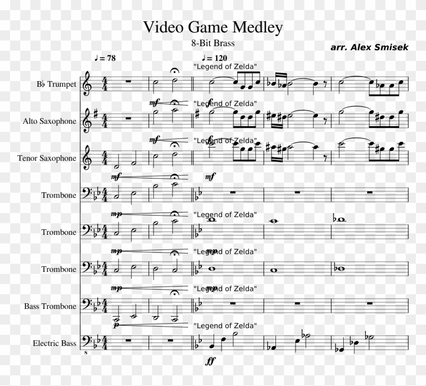 Video Game Medley Sheet Music Composed By Arr - Castlevania Bloody Tears Alto Sax Clipart