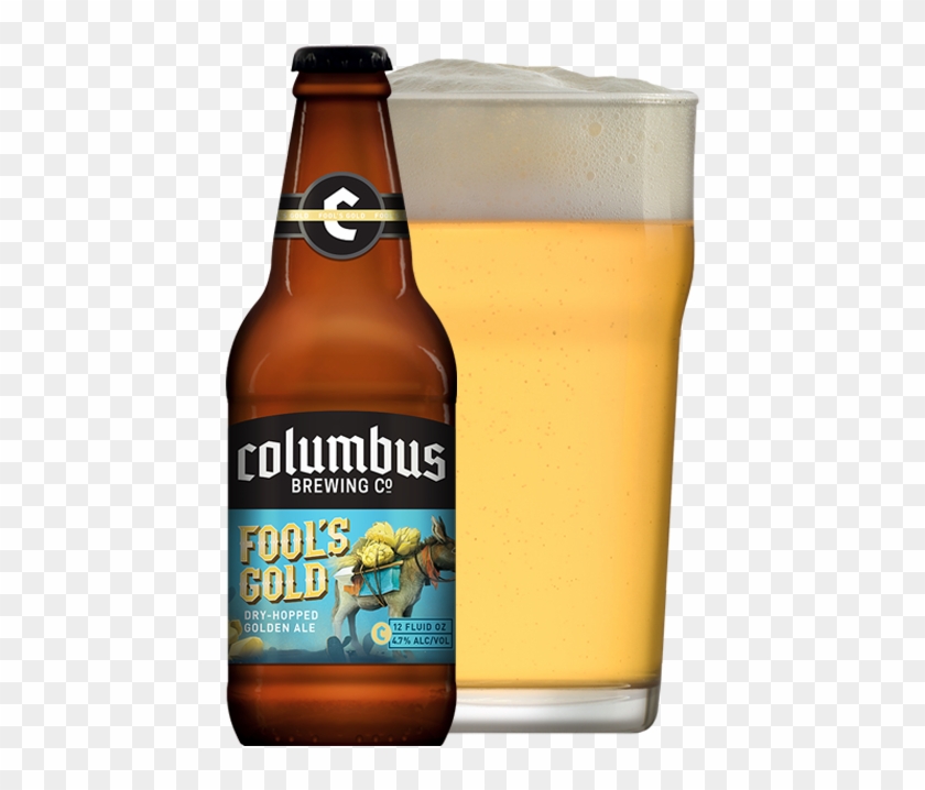 Cbc Fool's Gold Bottle And Glass - Columbus Brewing Company Ipa Clipart #5920725