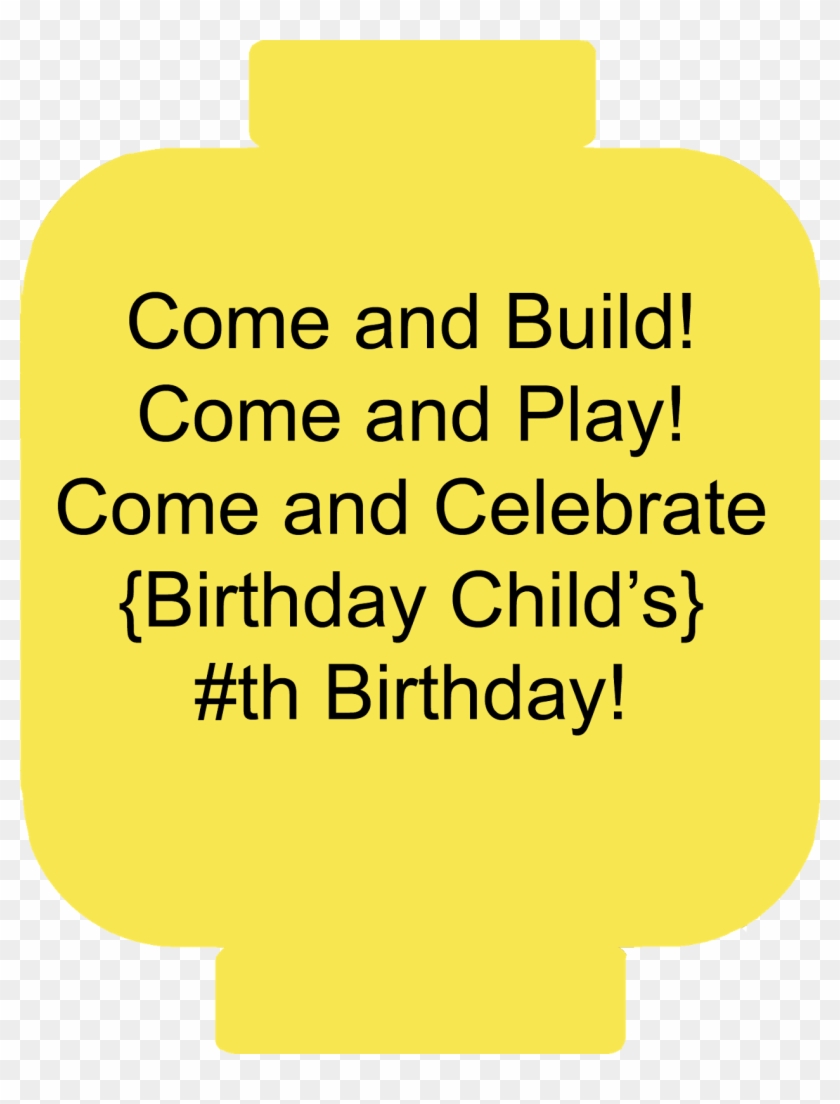 Lego Birthday Party Invitations - Lego Head Invitation Clipart #5921178