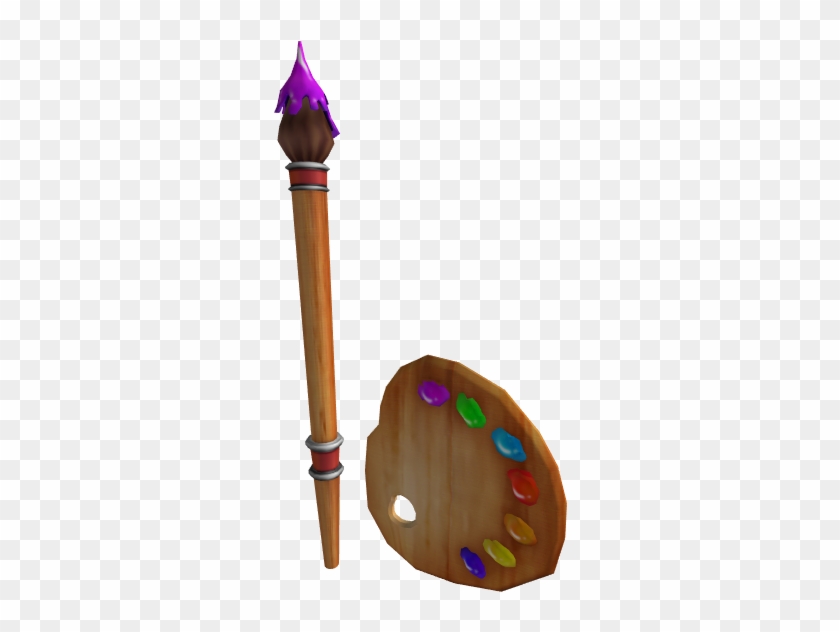 Paint Brush Sword And Shield - Illustration Clipart