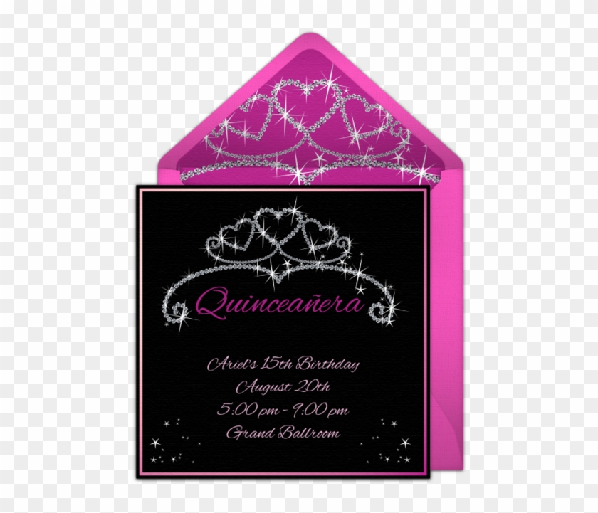 Quinceañera Crown Online Invitation - Masquerade Ball Clipart