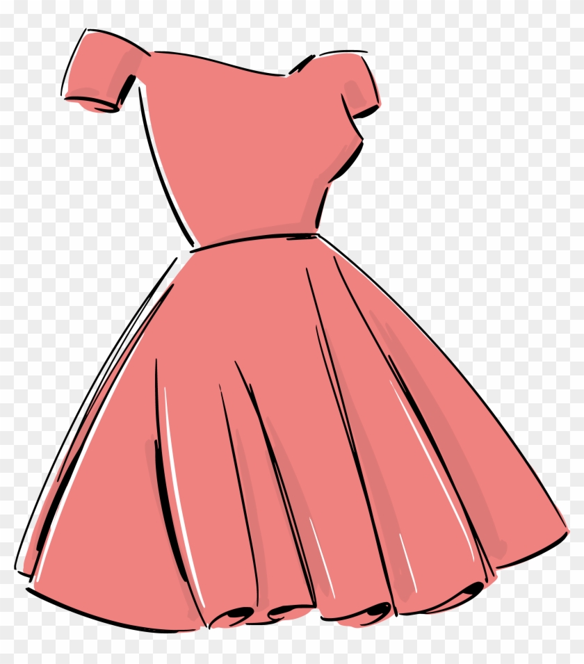 Dress Skirt Art Hand - Dress Clipart #5921434