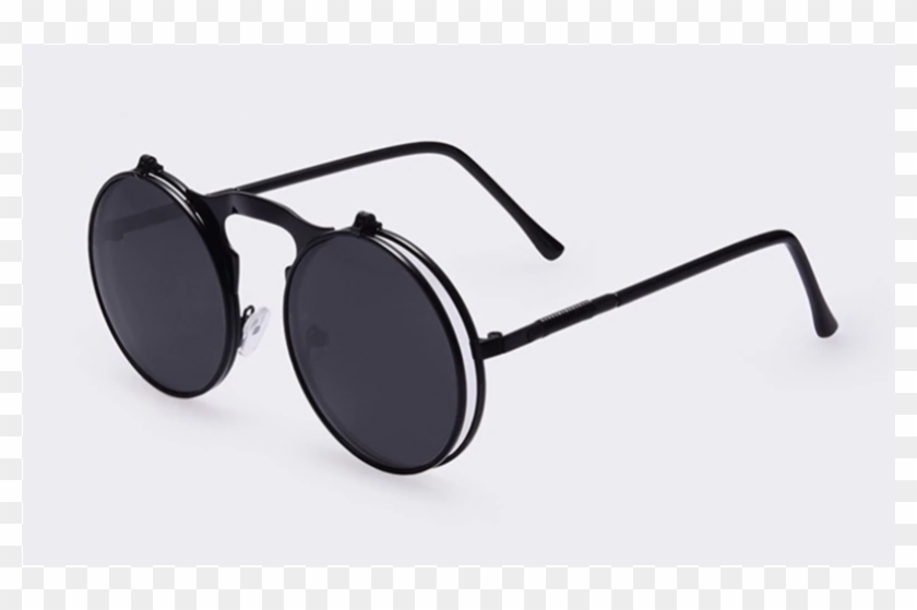 Vintage Round Flip Sunglasses - Supreme Round Sunglasses Clipart #5924337