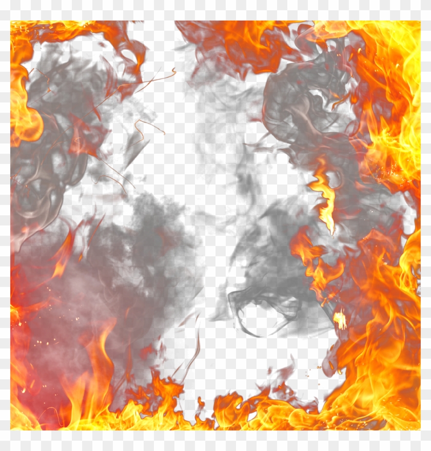 #ftestickers #frame #borders #fire #flamez - Transparent Feu Flamme Png Clipart