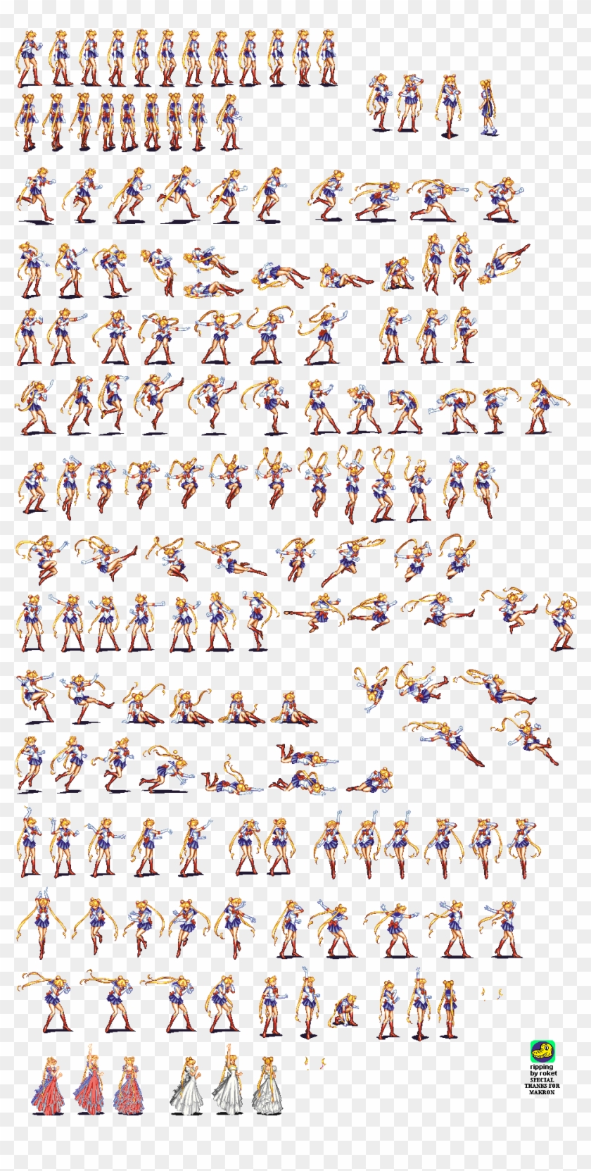 Click For Full Sized Image Sailor Moon - Sailor Moon Sprite Sheet Clipart