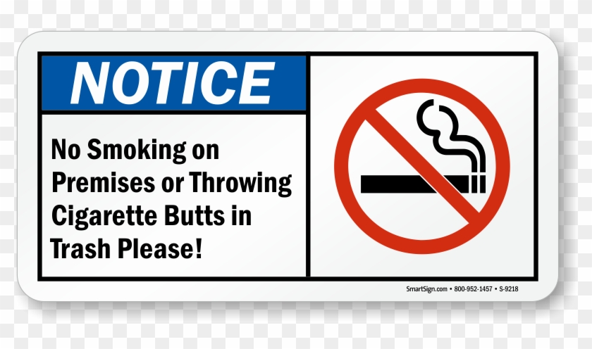 Cigarette Butt Sign - Sign Clipart