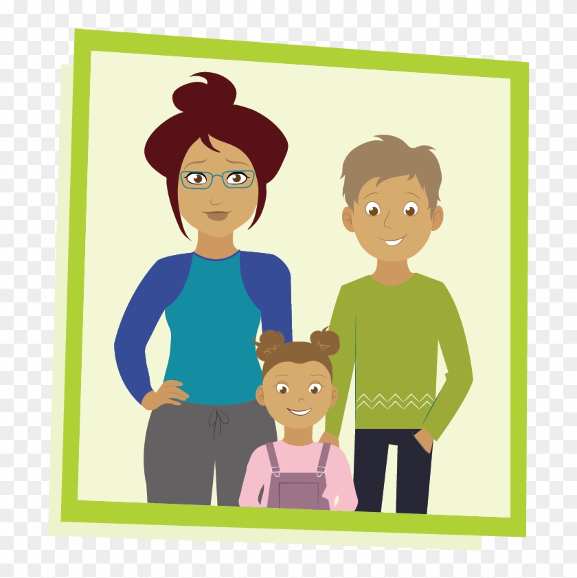 Illustration Of Maria And Lon's Family - Cartoon Clipart #5926100