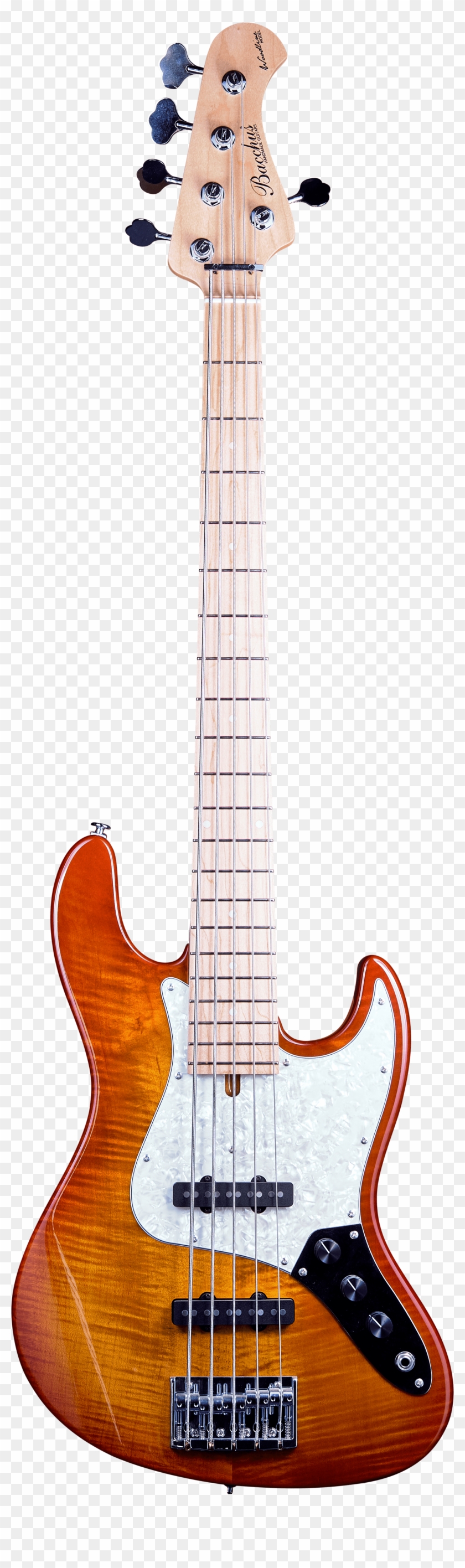 Bacchus Custom Shop Woodline Dx5 Honey Burst "tiger - Fender Jazz Bass 5 Clipart #5926539