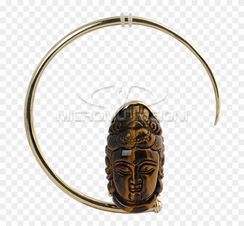 Large Brass Hoops With Tiger Eyes Shiva Mask Brass - Painted Turtle Clipart #5926929