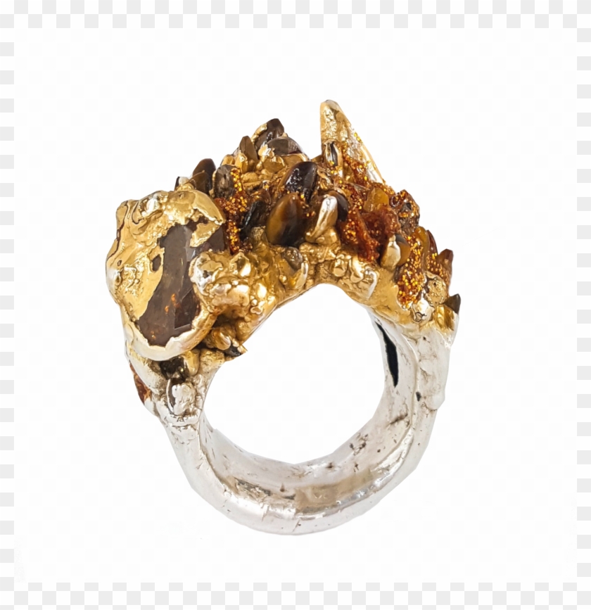 A Mix Of Tiger Eyes, Citrine, Topaz And Diamond Slices - Pre-engagement Ring Clipart #5926997