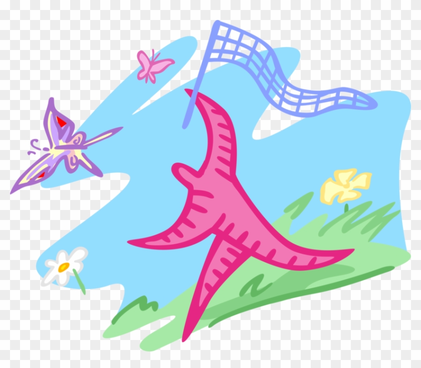 Vector Illustration Of Chasing Butterflies With Butterfly Clipart #5927123
